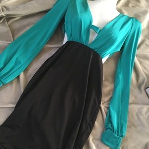 Windsor Mini Dress Black & Green